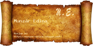 Munzár Edina névjegykártya